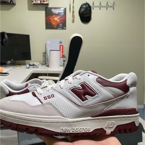 New balance 550 Sea Salt Burgundy Sz: 8.5 men  **BRAND NEW** Never worn w/ box.
